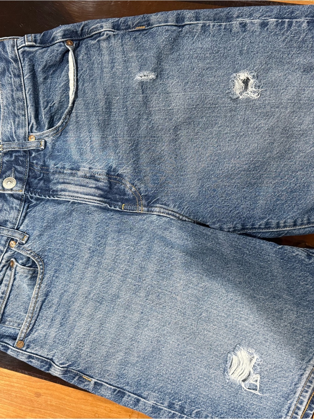 American Eagle Outfitters Light Blue Distressed Men's Jean Shorts